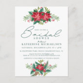 VRIJGEZELLENFEEST | Kerstpasta Poinsettia Floral Briefkaart (Voorkant)