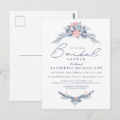 VRIJGEZELLENFEEST | Kerstpasta Poinsettia Floral Briefkaart (Voorkant / Achterkant)