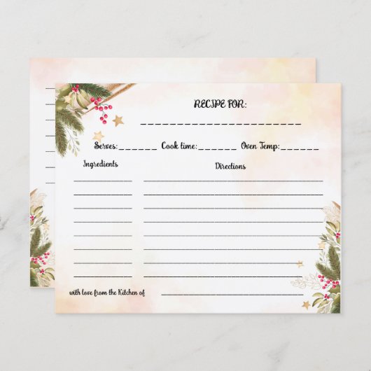 Vrijgezellenfeest kerstrecept (Voorkant / Achterkant)