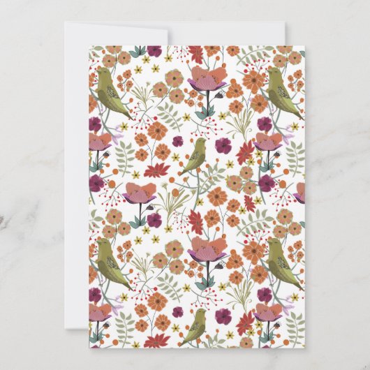 Vrijgezellenfeest kleurrijke bloemen decoratief kaart (Achterkant)