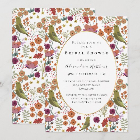 Vrijgezellenfeest kleurrijke bloemen decoratief kaart (Voorkant / Achterkant)