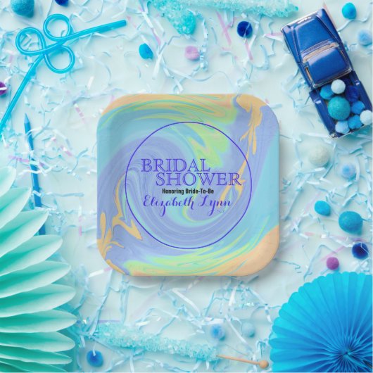 Vrijgezellenfeest Kleurrijke pasta's Abstract Papieren Bordje (Feest)