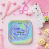 Vrijgezellenfeest Kleurrijke pasta's Abstract Papieren Bordje (Feest)