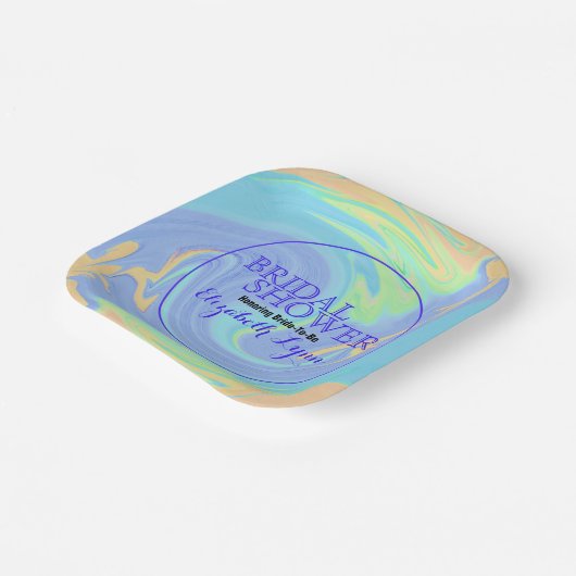 Vrijgezellenfeest Kleurrijke pasta's Abstract Papieren Bordje (Gebogen)