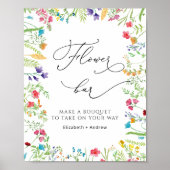 Vrijgezellenfeest Kleurrijke Wildflower Flower Bar Poster (Voorkant)