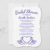 Vrijgezellenfeest kobalt blauw en wit hart Kaart (Voorkant)