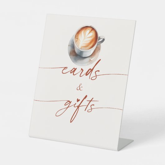 Vrijgezellenfeest Koffie Kaarten & Geschenken Reclamebord Met Voetstuk (Voorkant)