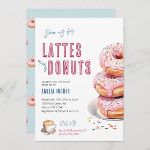 Vrijgezellenfeest Koffie Lattes Donuts Bride Brunc Kaart