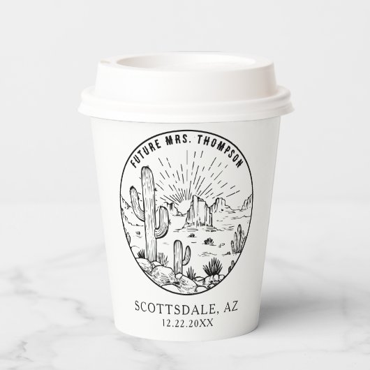 Vrijgezellenfeest Koffiebalk Aangepaste Arizona We Papieren Bekers (Achterkant)