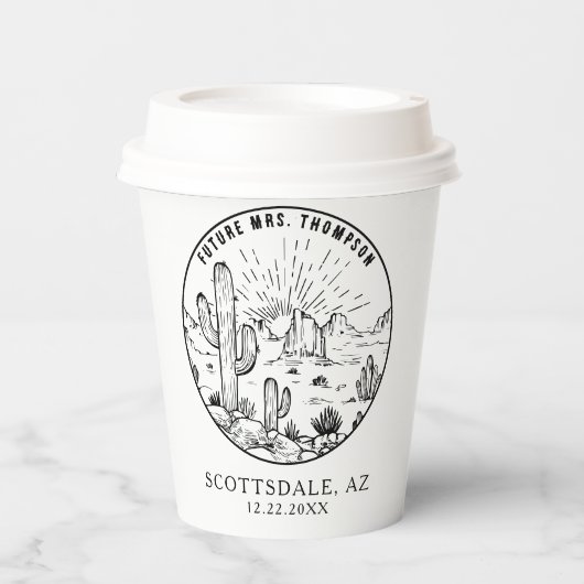 Vrijgezellenfeest Koffiebalk Aangepaste Arizona We Papieren Bekers (Voorkant)