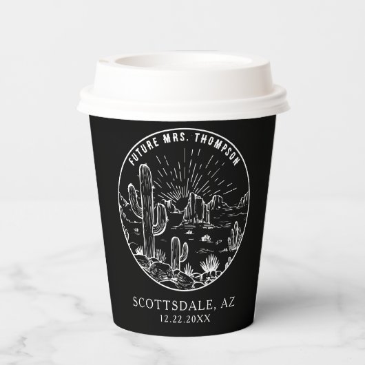 Vrijgezellenfeest Koffiebalk Aangepaste Arizona We Papieren Bekers (Achterkant)