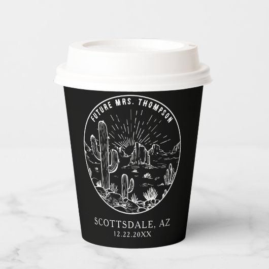 Vrijgezellenfeest Koffiebalk Aangepaste Arizona We Papieren Bekers (Voorkant)