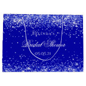 Vrijgezellenfeest koningsblauw naam bruiloft groot cadeauzakje (Achterkant)