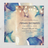 Vrijgezellenfeest Koord Lights waterverf Kaart (Voorkant / Achterkant)