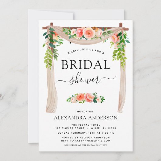 Vrijgezellenfeest Koraal Perzikboomgaard Kaart (Voorkant)