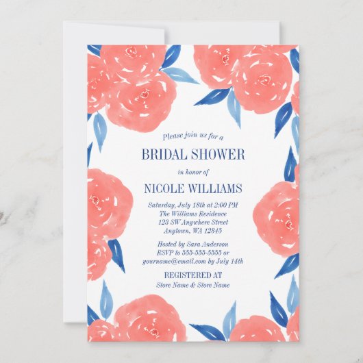 Vrijgezellenfeest koraalzeemacht blauw Waterverf b Kaart (Voorkant)