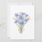 Vrijgezellenfeest - Kortbloem Blauwe wilde bloemen Kaart (Achterkant)