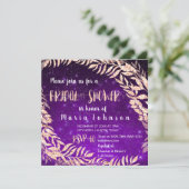 Vrijgezellenfeest krans Roos Gold Sky Stars Paarse Kaart (Staand voorkant)