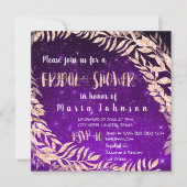 Vrijgezellenfeest krans Roos Gold Sky Stars Paarse Kaart (Voorkant)