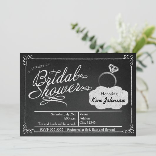 Vrijgezellenfeest Krijt  Krijtbord Uitnodiging (Staand voorkant)