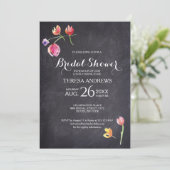 Vrijgezellenfeest, Krijtbord, Waterverf Bloem Kaart (Staand voorkant)