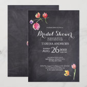 Vrijgezellenfeest, Krijtbord, Waterverf Bloem Kaart (Voorkant / Achterkant)