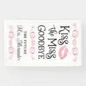 Vrijgezellenfeest kus de Miss Goodbye aangepaste k Spandoek (Horizontaal)