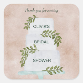 Vrijgezellenfeest Label, bruiloft Cake Dank je wel Vierkante Sticker