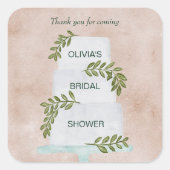 Vrijgezellenfeest Label, bruiloft Cake Dank je wel Vierkante Sticker (Voorkant)