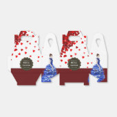 Vrijgezellenfeest Lady met Sparkly Blue Gown Heart Bedankdoosjes (Uitgevouwen)