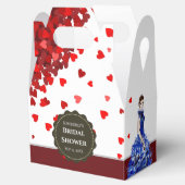 Vrijgezellenfeest Lady met Sparkly Blue Gown Heart Bedankdoosjes (Geopend)