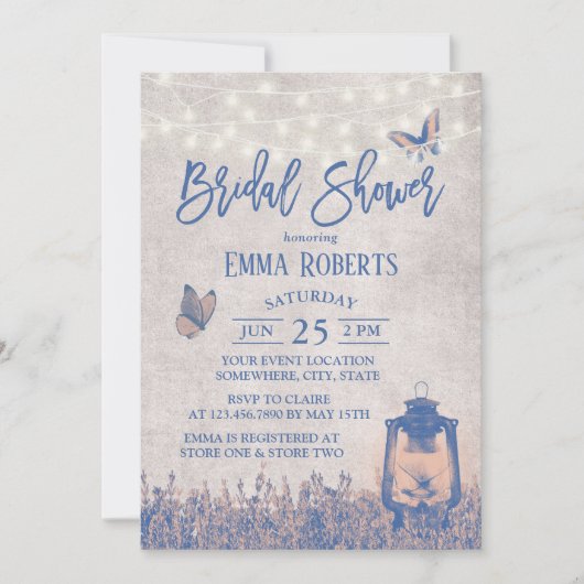 Vrijgezellenfeest  lantaarnstaafvlinder en bloemen kaart (Voorkant)