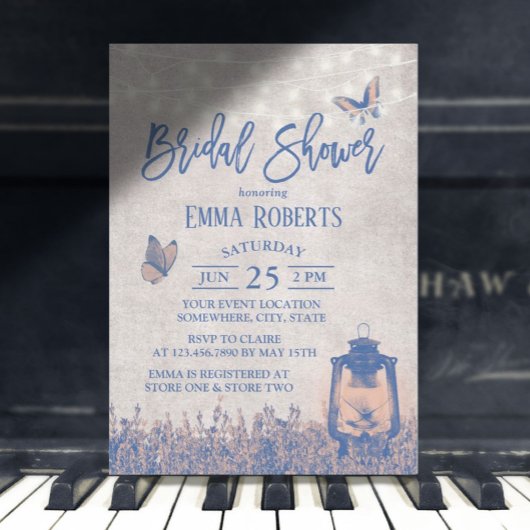 Vrijgezellenfeest  lantaarnstaafvlinder en bloemen kaart