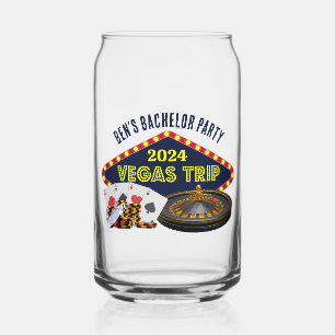 vrijgezellenfeest Las Vegas Trip Casino Blikvorm Glas