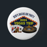 vrijgezellenfeest Las Vegas Trip Casino Ronde Button 5,7 Cm<br><div class="desc">Pas je eigen vrijgezellenfeestuitstapknoppen aan voor een Las Vegas uitje. Een coole gepersonaliseerde knop met gokcasinonietjes zoals een kaartspel,  pokerchips en roulettewiel met Vegas Trip in geel script. Leuk gokker ontwerp voor uw groomsmen en beste man.</div>