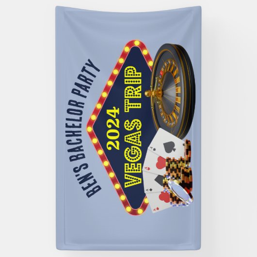  vrijgezellenfeest Las Vegas Trip Casino Spandoek (Verticaal)