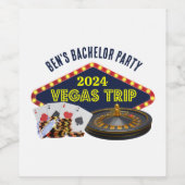  vrijgezellenfeest Las Vegas Trip Casino Wijn Etiket (Enkel label)