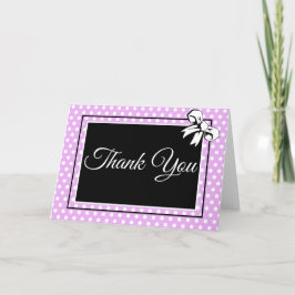 Vrijgezellenfeest Lavendel en Witte Polka Dots & B Bedankkaart