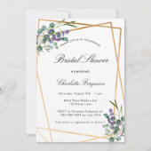 Vrijgezellenfeest lavendel eucalyptus geometrisch kaart (Voorkant)