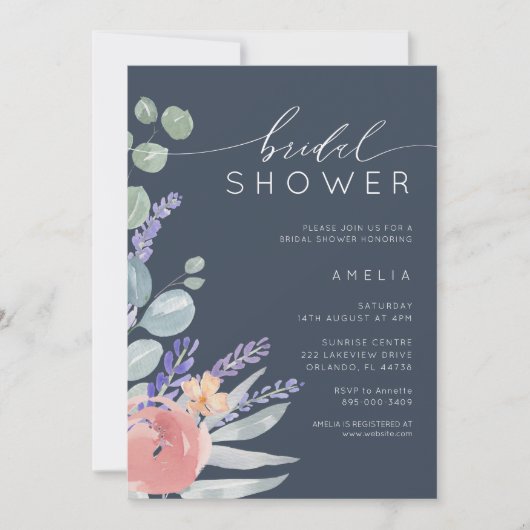 Vrijgezellenfeest Lavendel & Eucalyptus Waterverf Kaart (Voorkant)