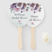 Vrijgezellenfeest Lavendel & Groene Bloemen Handwaaier (Voorkant en achterkant)