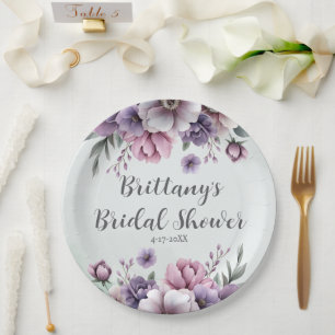 Vrijgezellenfeest Lavendel & Groene Bloemen Papieren Bordje