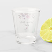Vrijgezellenfeest Lavendel & Groene Bloemen Shot Glas (Achterkant)