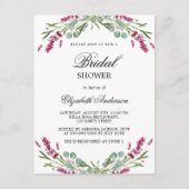 Vrijgezellenfeest lavendel roze groen uitnodiging briefkaart (Voorkant)