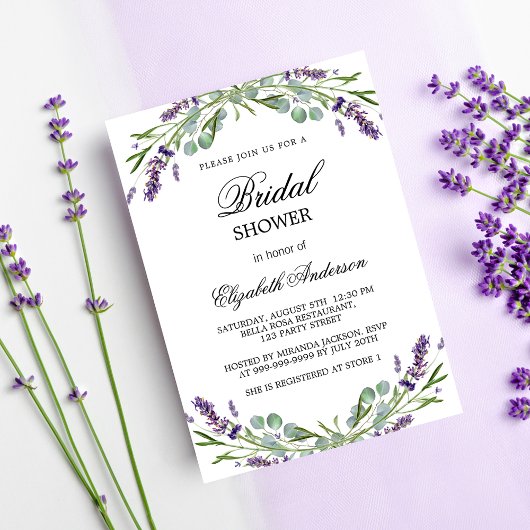 Vrijgezellenfeest lavendel violet groen uitnodiging briefkaart