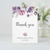 Vrijgezellenfeest Lavendel Waterverf Bloemen Bedankkaart (Staand voorkant)