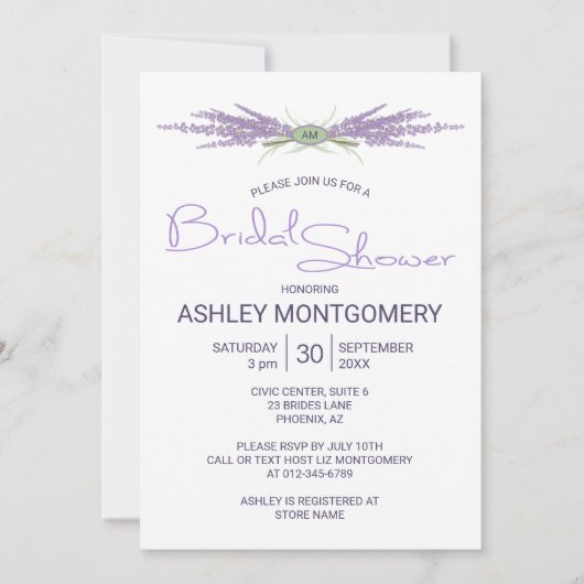 Vrijgezellenfeest lavendelbloembundels kaart (Voorkant)