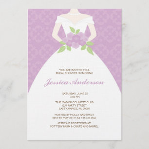 Vrijgezellenfeest Lavender Damask Kaart