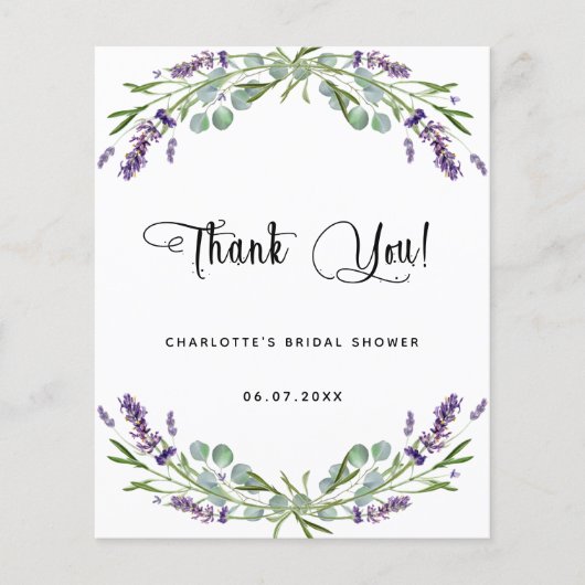 Vrijgezellenfeest lavender eucalyptus bedankt (Voorkant)