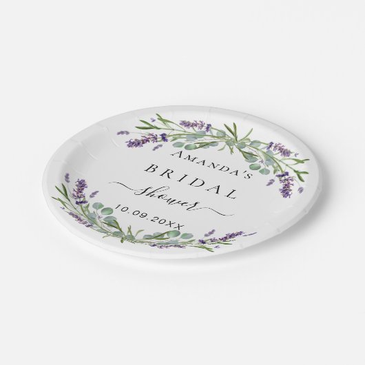 Vrijgezellenfeest lavender eucalyptus greenery papieren bordje (Gekanteld)